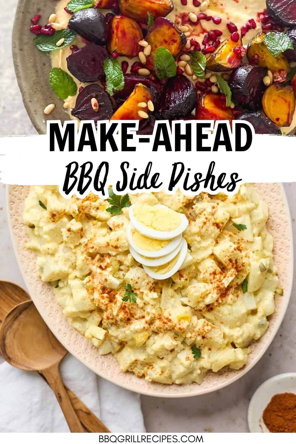 Pinterest image - best make ahead side dishes for bbq