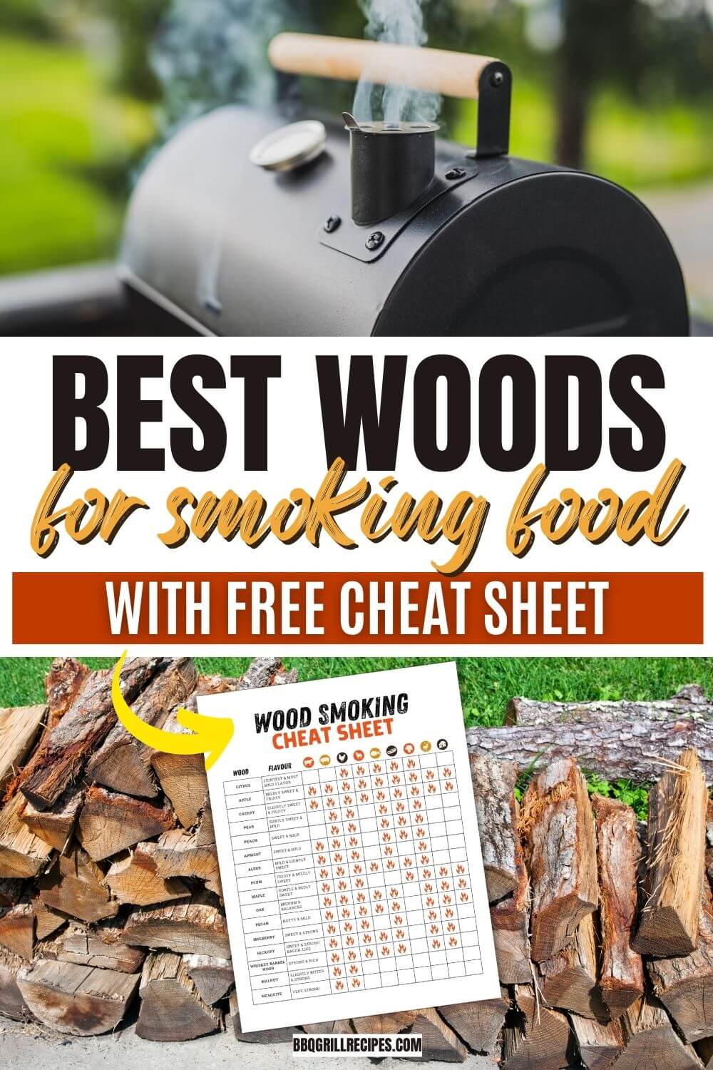 best wood for smoking food with free cheat sheet.