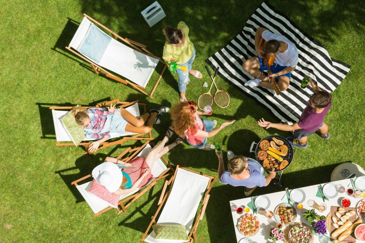 backyard BBQ party with friends.