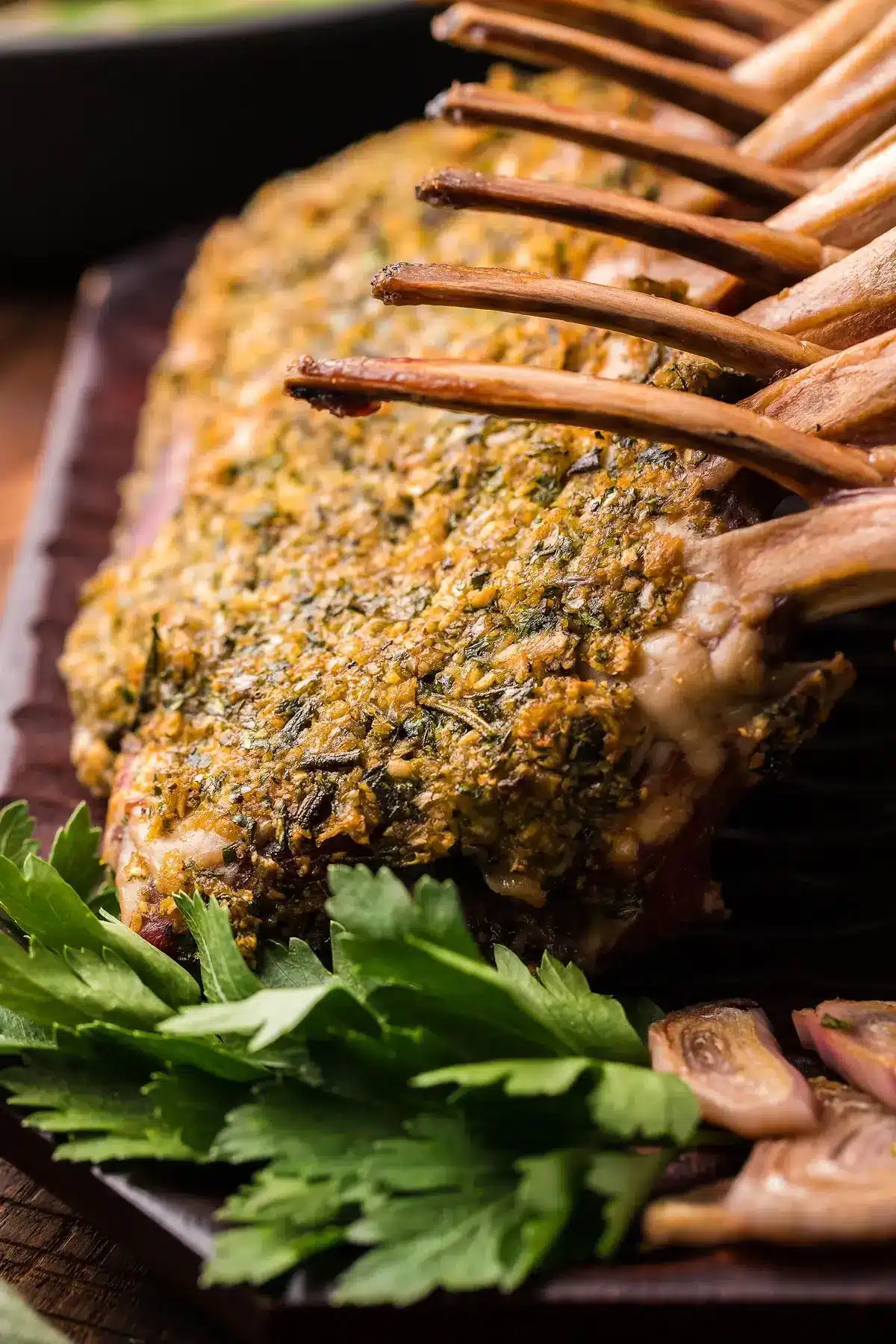 smoked rack of lamb.