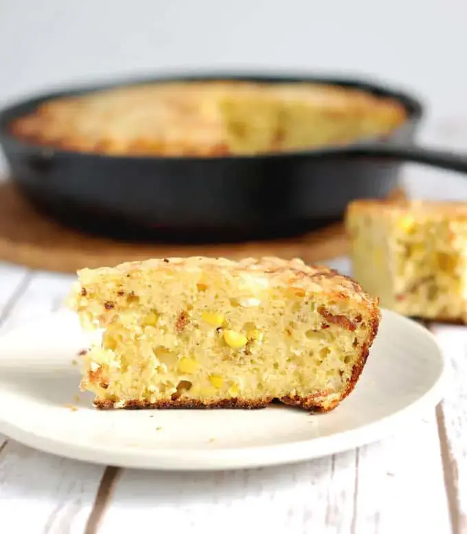 smoked cornbread on plate.