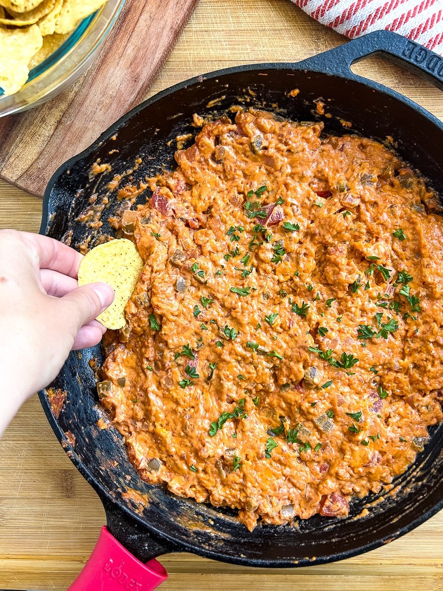 smoked queso dip with chorizo.